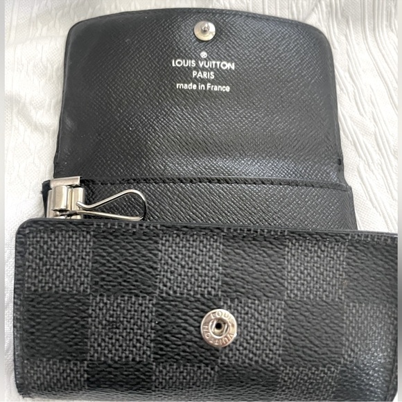 Authentic Louis Vuitton Gray Ebene Leather Key
Holder Wallet - Picture 2 of 8